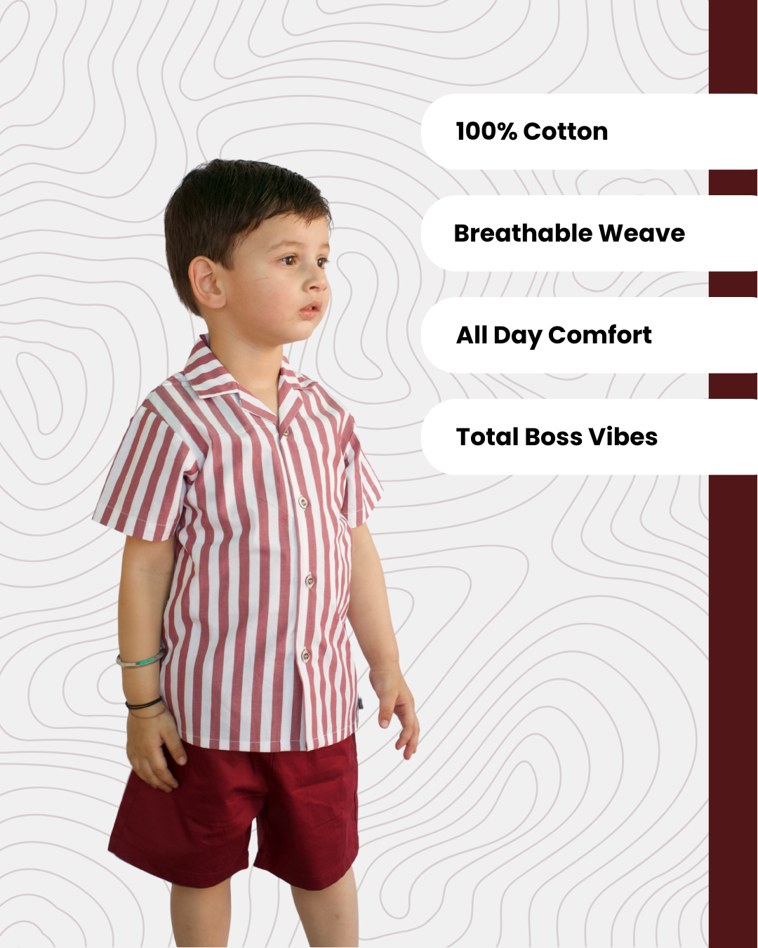 Summer Lines Boss Set - Maroon