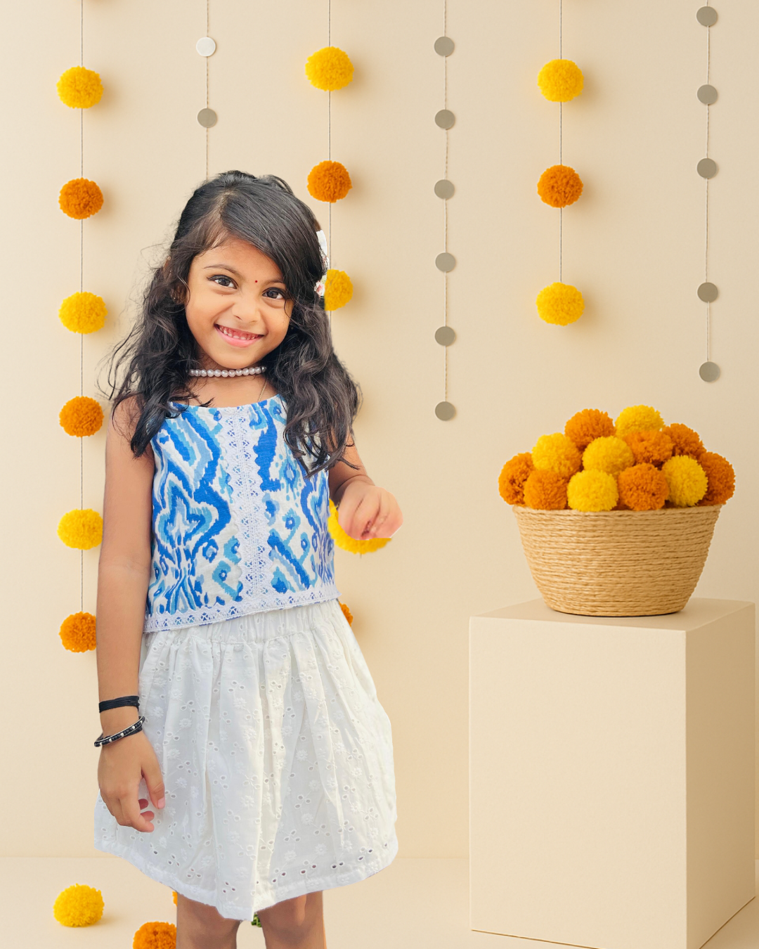 Blue Ripple Ikat Boss Set